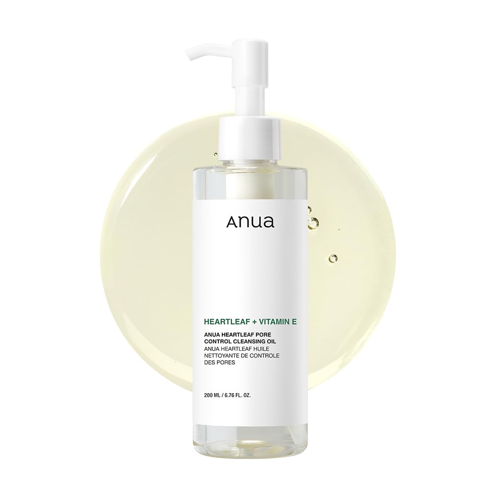 Anua Heartleaf Pore Control Aceite Limpiador para Control de Poros, Removedor de Maquillaje y Puntos Negros, Cuidado de la Piel Coreano 6.76 fl oz (200ml) (original)