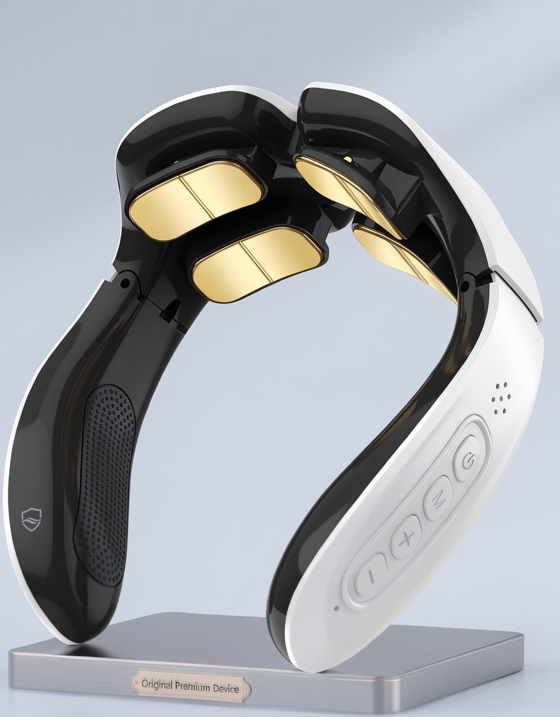 NeckRelieve Pro™ massage heads detail — EMS pulse technology