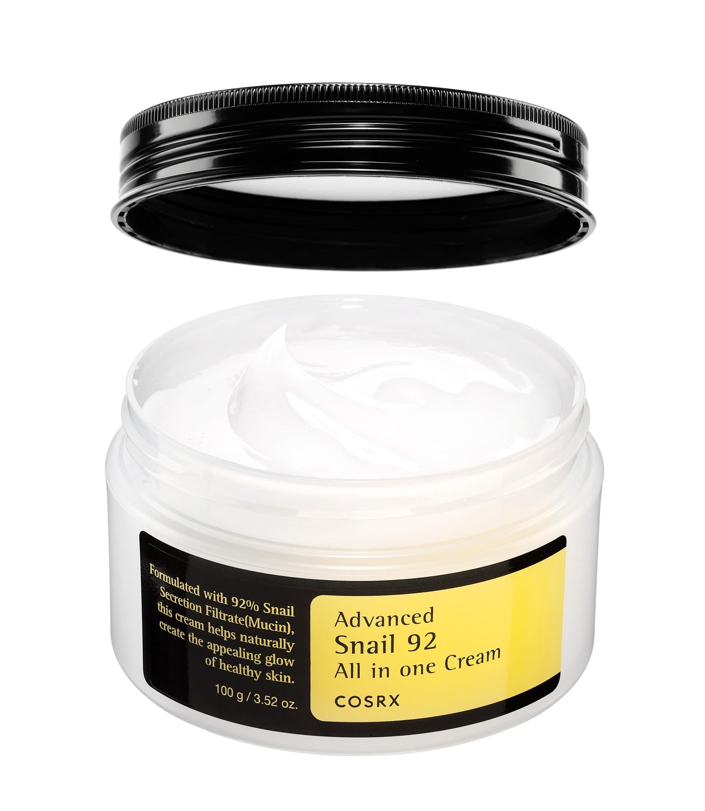 COSRX Mucina de Caracol al 92% Hidratante Facial 3.52 Oz Crema Hidratante Ligera para Piel Suave y Brillante Cuidado de la Piel Coreana Crema Facial Coreana