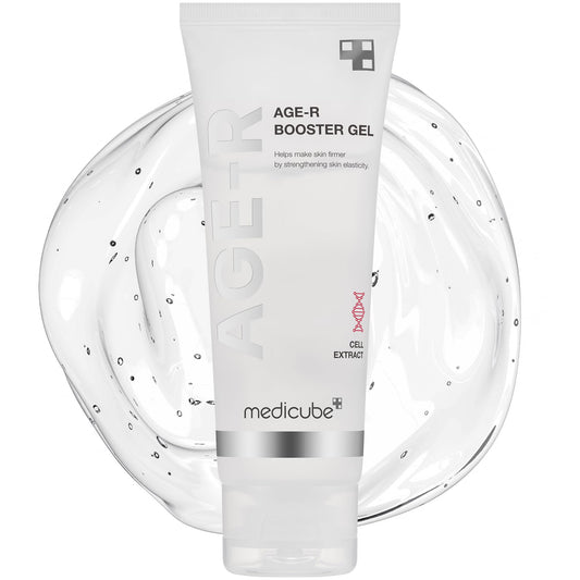 Serum Gel Booster Age-R de Medicube para Dispositivos de Cuidado de la Piel - Serum Facial Hidratante y Nutritivo con Extracto de Células Madre Vegetales, Ácido Hialurónico y Colágeno - Cuidado de la Piel Coreano Hipoalergénico